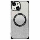 For iPhone 14 Plus Square Gradient Magsafe Electroplating TPU Phone Case(Black) - 1