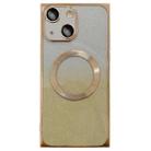 For iPhone 14 Plus Square Gradient Magsafe Electroplating TPU Phone Case(Gold) - 1