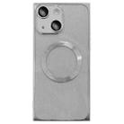 For iPhone 14 Plus Square Gradient Magsafe Electroplating TPU Phone Case(Silver) - 1