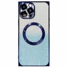 For iPhone 14 Pro Square Gradient Magsafe Electroplating TPU Phone Case(Blue) - 1