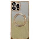 For iPhone 13 Pro Max Square Gradient Magsafe Electroplating TPU Phone Case(Gold) - 1