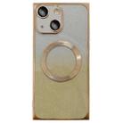 For iPhone 13 Square Gradient Magsafe Electroplating TPU Phone Case(Gold) - 1