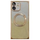 For iPhone 12 Square Gradient Magsafe Electroplating TPU Phone Case(Gold) - 1