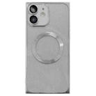 For iPhone 12 Square Gradient Magsafe Electroplating TPU Phone Case(Silver) - 1