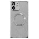 For iPhone 11 Square Gradient Magsafe Electroplating TPU Phone Case(Silver) - 1