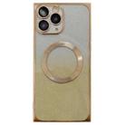 For iPhone 11 Pro Square Gradient Magsafe Electroplating TPU Phone Case(Gold) - 1