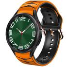 For Samsung Galaxy Watch 6 Classic 47mm Curved Texture Silicone Watch Band(Orange+Black) - 1