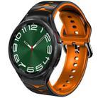 For Samsung Galaxy Watch 6 Classic 47mm Curved Texture Silicone Watch Band(Black+Orange) - 1