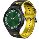 For Samsung Galaxy Watch 6 Classic 47mm Curved Texture Silicone Watch Band(Black+Yellow) - 1