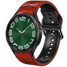 For Samsung Galaxy Watch 6 Classic 47mm Curved Texture Silicone Watch Band(Red+Black) - 1