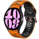 For Samsung Galaxy Watch 6 44mm Curved Texture Silicone Watch Band(Orange+Black) - 1