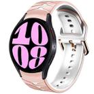 For Samsung Galaxy Watch 6 44mm Curved Texture Silicone Watch Band(Pink+White) - 1