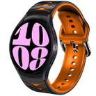 For Samsung Galaxy Watch 6 44mm Curved Texture Silicone Watch Band(Black+Orange) - 1
