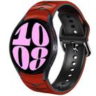 For Samsung Galaxy Watch 6 44mm Curved Texture Silicone Watch Band(Red+Black) - 1