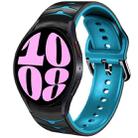 For Samsung Galaxy Watch 6 40mm Curved Texture Silicone Watch Band(Black+Blue) - 1