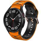 For Samsung Galaxy Watch 6 Classic 43mm Curved Texture Silicone Watch Band(Orange+Black) - 1