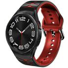 For Samsung Galaxy Watch 6 Classic 43mm Curved Texture Silicone Watch Band(Black+Red) - 1