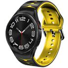 For Samsung Galaxy Watch 6 Classic 43mm Curved Texture Silicone Watch Band(Black+Yellow) - 1