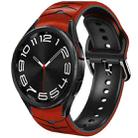 For Samsung Galaxy Watch 6 Classic 43mm Curved Texture Silicone Watch Band(Red+Black) - 1