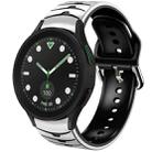 For Samsung Galaxy watch 5 Pro Golf Edition Curved Texture Silicone Watch Band(White+Black) - 1