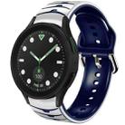 For Samsung Galaxy watch 5 Pro Golf Edition Curved Texture Silicone Watch Band(White+Blue) - 1