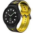 For Samsung Galaxy watch 5 Pro Golf Edition Curved Texture Silicone Watch Band(Black+Yellow) - 1