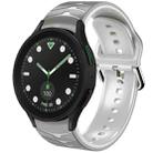 For Samsung Galaxy watch 5 Pro Golf Edition Curved Texture Silicone Watch Band(Grey+White) - 1