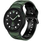 For Samsung Galaxy watch 5 Pro Golf Edition Curved Texture Silicone Watch Band(Army Green+Black) - 1