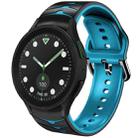 For Samsung Galaxy watch 5 Golf Edition Curved Texture Silicone Watch Band(Black+Blue) - 1