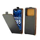 For Xiaomi Poco C55 Vertical Flip Leather Phone Case with Card Slot(Black) - 1