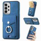 For Samsung Galaxy A13 4G Electroplating Skin-feel Leather Ring Card Wallet Phone Case(Blue) - 1