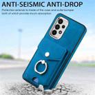 For Samsung Galaxy A13 4G Electroplating Skin-feel Leather Ring Card Wallet Phone Case(Blue) - 2