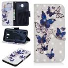 3D Colored Drawing Pattern Horizontal Flip Leather Case for Galaxy J4, with Holder & Card Slots & Wallet(Butterflies) - 1