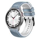 For Samsung Galaxy Watch 6 / 6 Classic 20mm Mesh Two Color Silicone Watch Band(Blue White) - 1