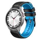 For Samsung Galaxy Watch 6 / 6 Classic 20mm Mesh Two Color Silicone Watch Band(Black Sky Blue) - 1