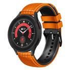 For Samsung Galaxy Watch 5 / 5 Pro 20mm Mesh Two Color Silicone Watch Band(Orange Black) - 1