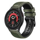 For Samsung Galaxy Watch 5 / 5 Pro 20mm Mesh Two Color Silicone Watch Band(Army Green Black) - 1