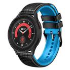 For Samsung Galaxy Watch 5 / 5 Pro 20mm Mesh Two Color Silicone Watch Band(Black Sky Blue) - 1