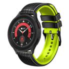 For Samsung Galaxy Watch 5 / 5 Pro 20mm Mesh Two Color Silicone Watch Band(Black Lime) - 1