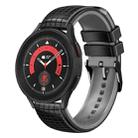 For Samsung Galaxy Watch 5 / 5 Pro 20mm Mesh Two Color Silicone Watch Band(Black Gray) - 1