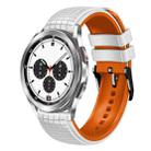 For Samsung Galaxy Watch 4 / 4 Classic 20mm Mesh Two Color Silicone Watch Band(White Orange) - 1