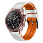 For Samsung Galaxy Watch3 41mm 20mm Mesh Two Color Silicone Watch Band(White Orange) - 1