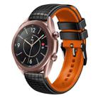 For Samsung Galaxy Watch3 41mm 20mm Mesh Two Color Silicone Watch Band(Black Orange) - 1