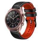 For Samsung Galaxy Watch3 41mm 20mm Mesh Two Color Silicone Watch Band(Black Red) - 1