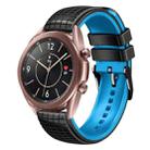For Samsung Galaxy Watch3 41mm 20mm Mesh Two Color Silicone Watch Band(Black Sky Blue) - 1