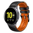 For Samsung Galaxy Watch Active 2 20mm Mesh Two Color Silicone Watch Band(Black Orange) - 1