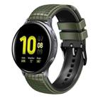 For Samsung Galaxy Watch Active 2 20mm Mesh Two Color Silicone Watch Band(Army Green Black) - 1