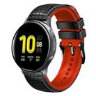 For Samsung Galaxy Watch Active 2 20mm Mesh Two Color Silicone Watch Band(Black Red) - 1