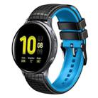 For Samsung Galaxy Watch Active 2 20mm Mesh Two Color Silicone Watch Band(Black Sky Blue) - 1