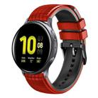 For Samsung Galaxy Watch Active 2 20mm Mesh Two Color Silicone Watch Band(Red Black) - 1